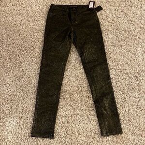 Marchesa Voyage bronze metallic jeans size 26 NWT